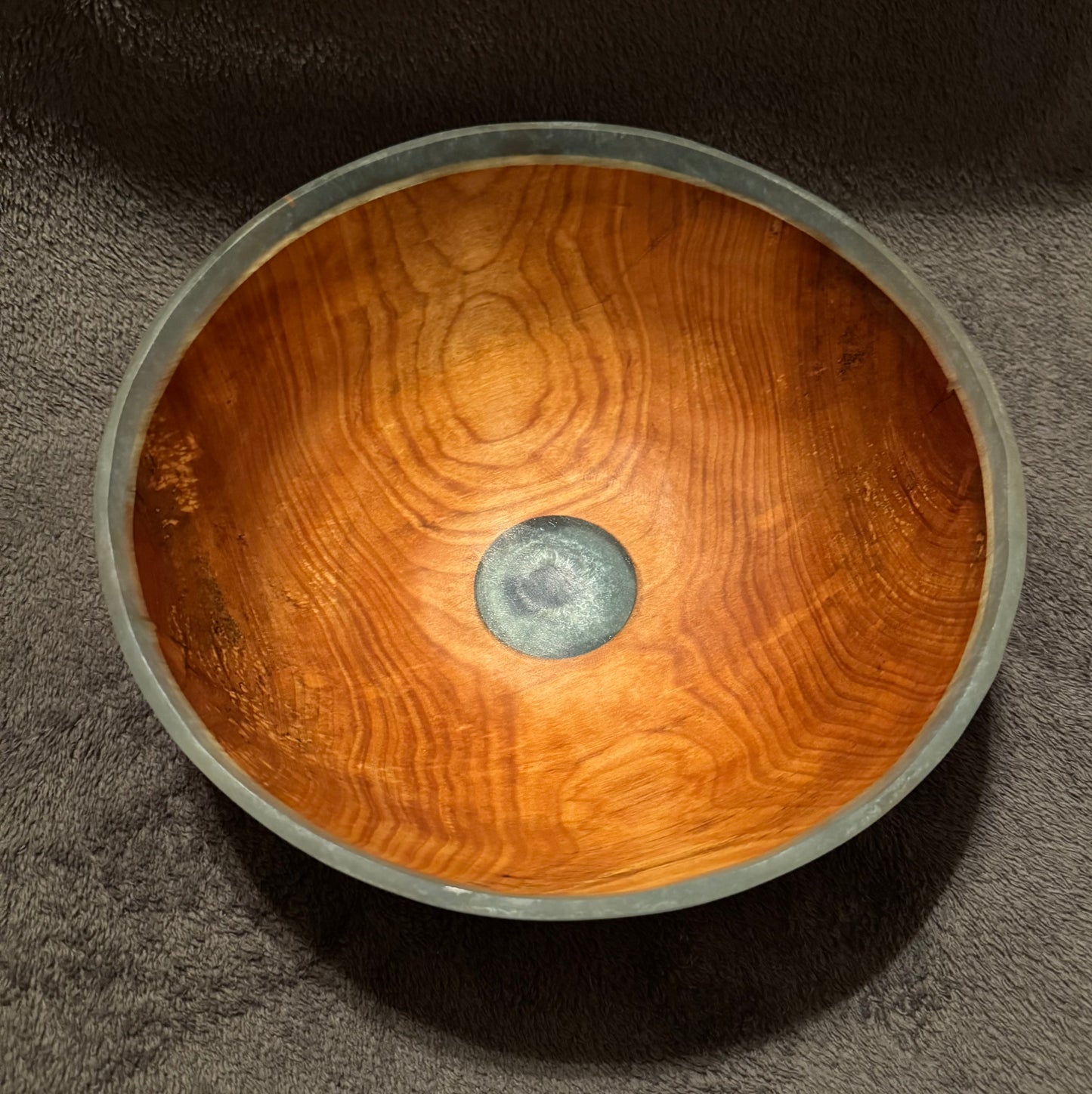 Hemlock with Blue epoxy bowl