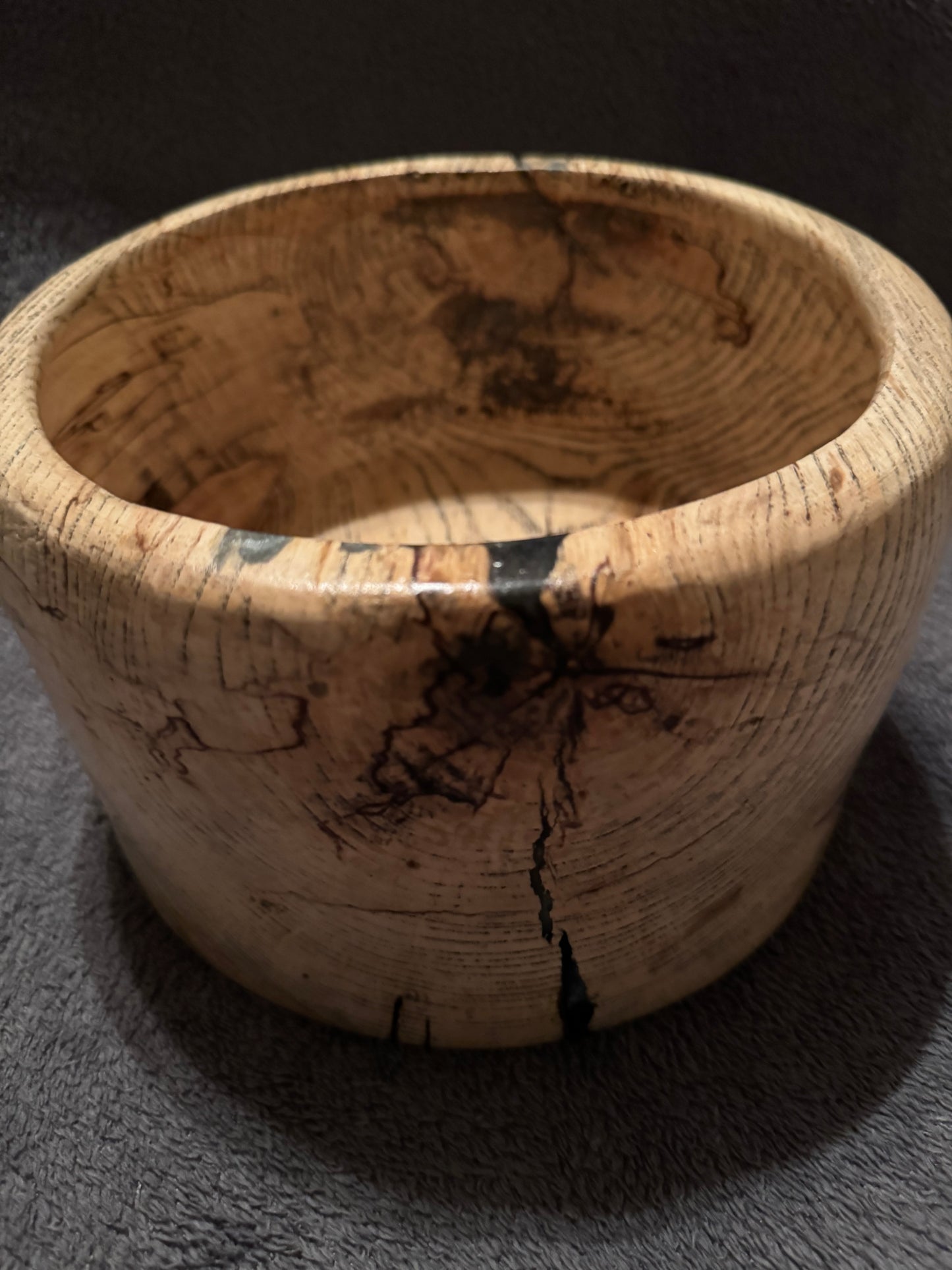 Spalted Pecan with Black/Silver epoxy bowl