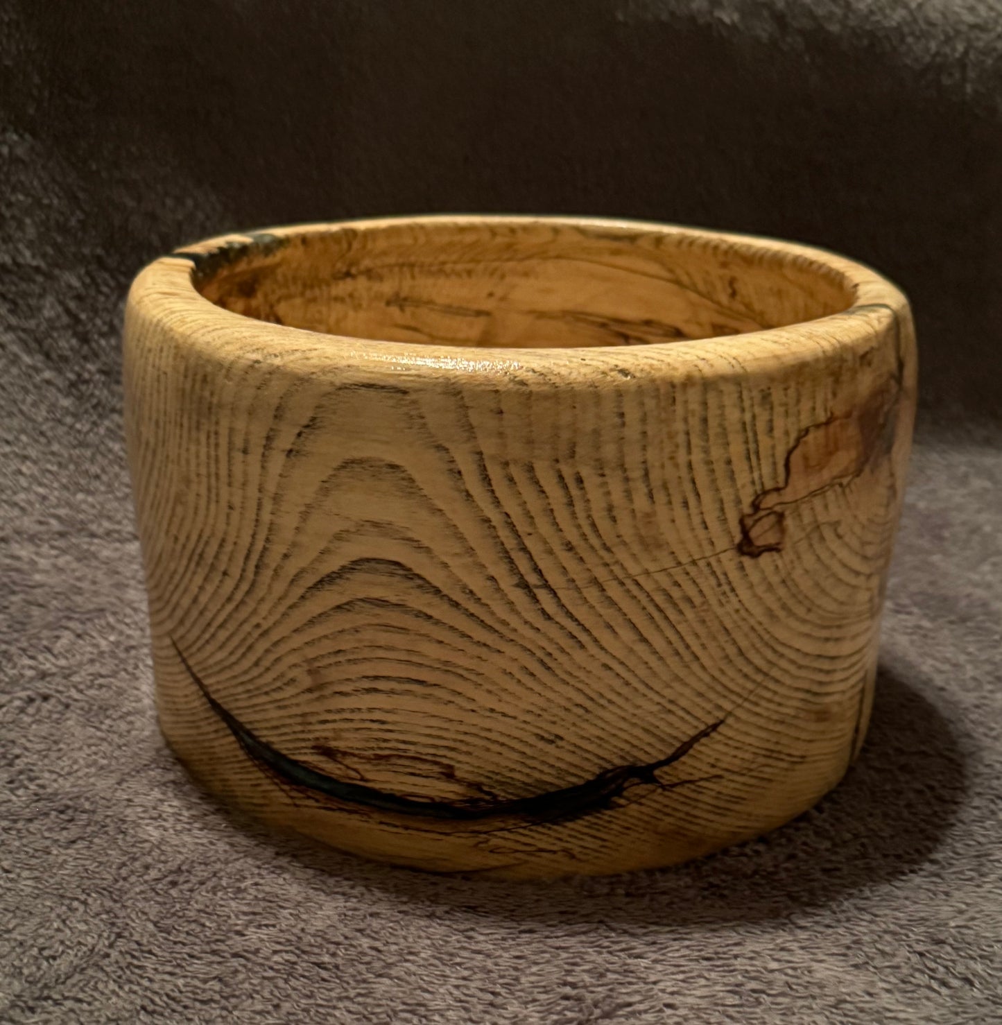 Spalted Pecan with Black/Silver epoxy bowl