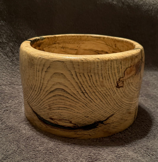 Spalted Pecan with Black/Silver epoxy bowl