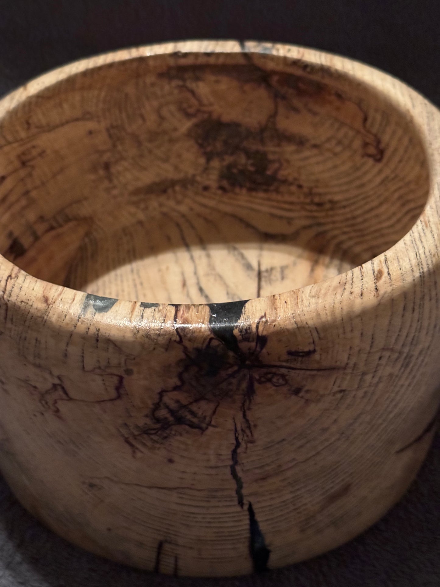 Spalted Pecan with Black/Silver epoxy bowl