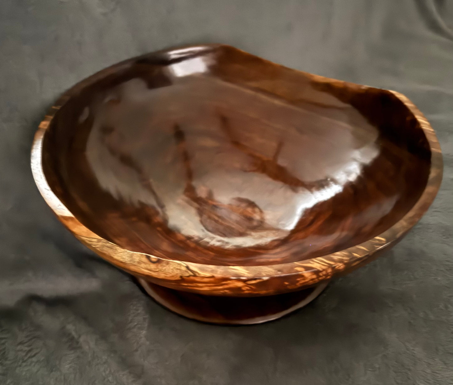 Black Walnut bowl on pedestal ￼
