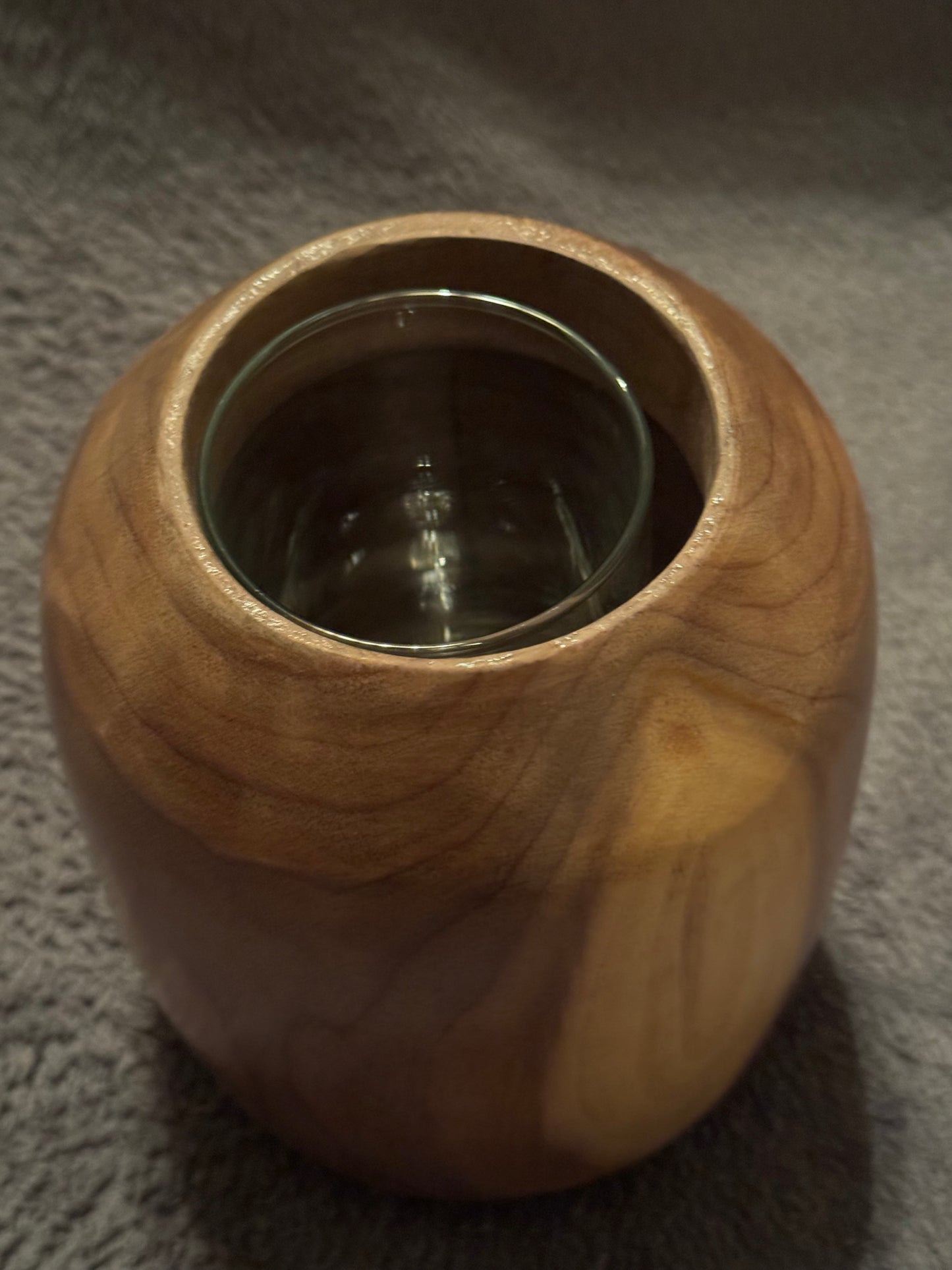 Black Walnut with Black epoxy & glass insert