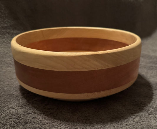 Poplar with Mahogany & Copper epoxy Segmented bowl