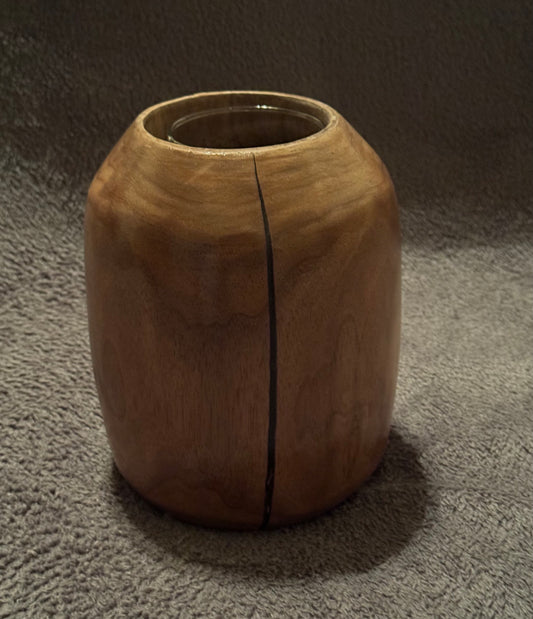 Black Walnut with Black epoxy & glass insert