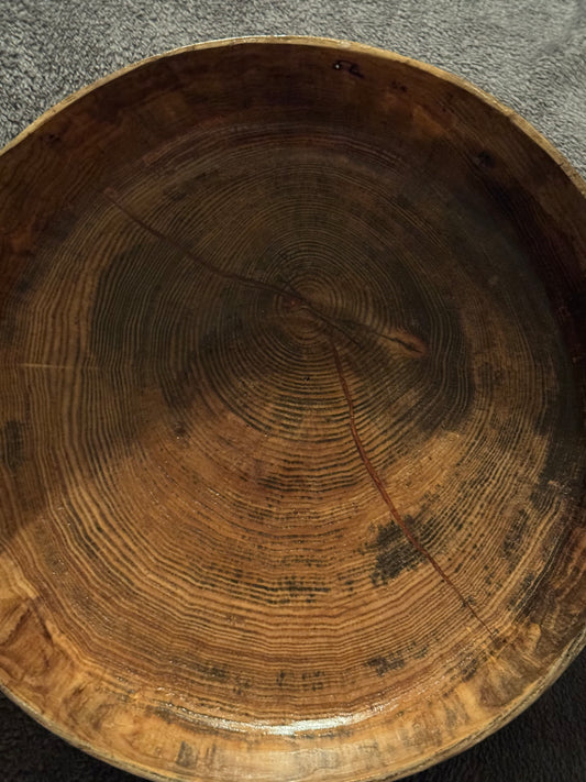 Spalted Ash with Fractal Burning with Red & clear epoxy