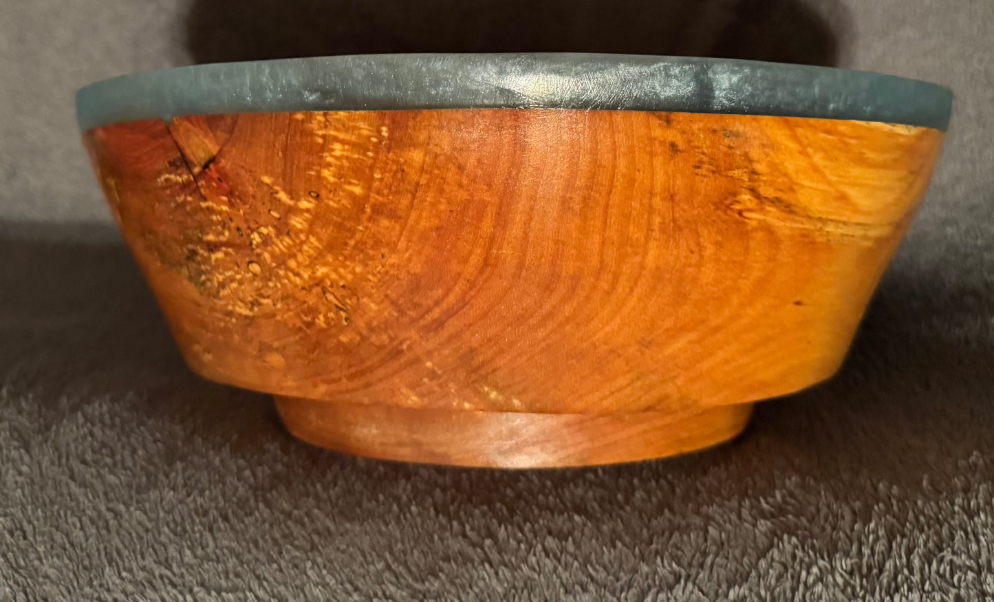 Hemlock with Blue epoxy bowl