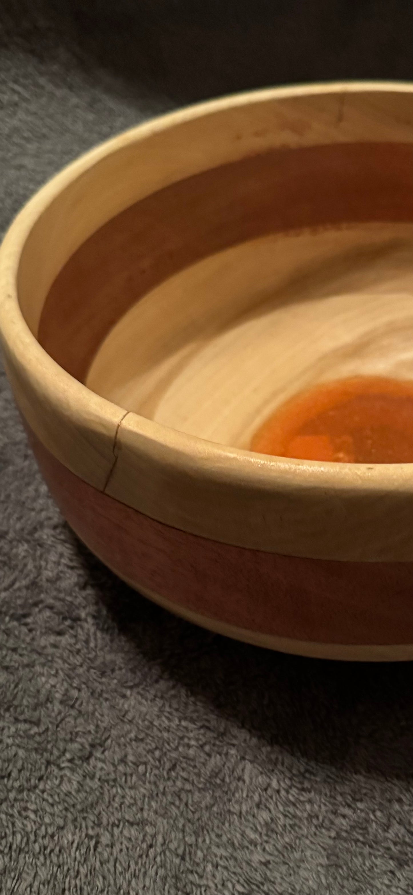 Poplar with Mahogany & Copper epoxy Segmented bowl
