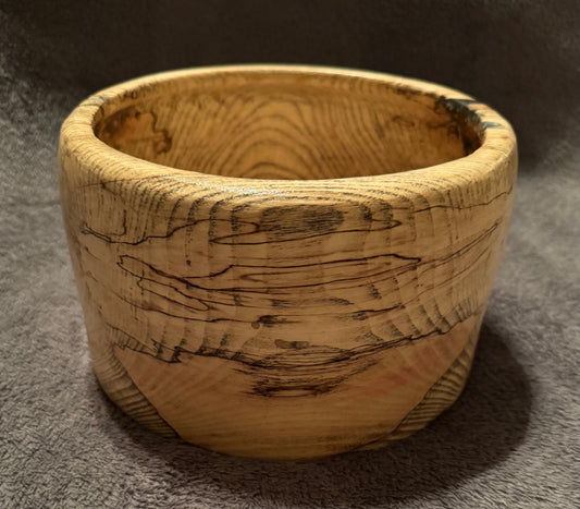 Spalted Pecan with Black/Silver epoxy bowl