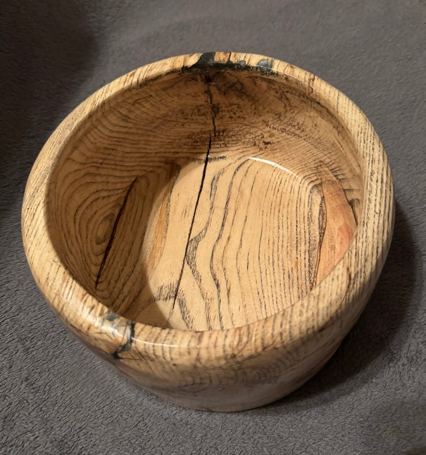 Spalted Pecan with Black/Silver epoxy bowl
