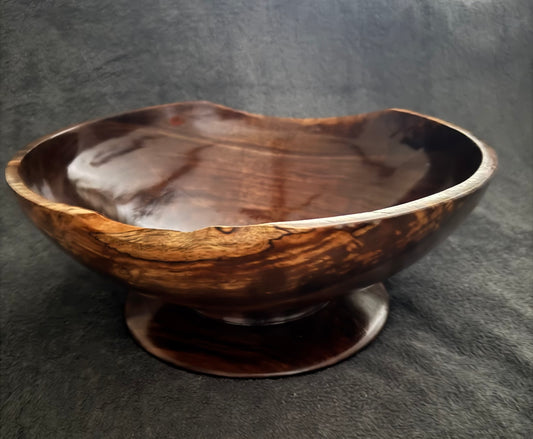 Black Walnut bowl on pedestal ￼