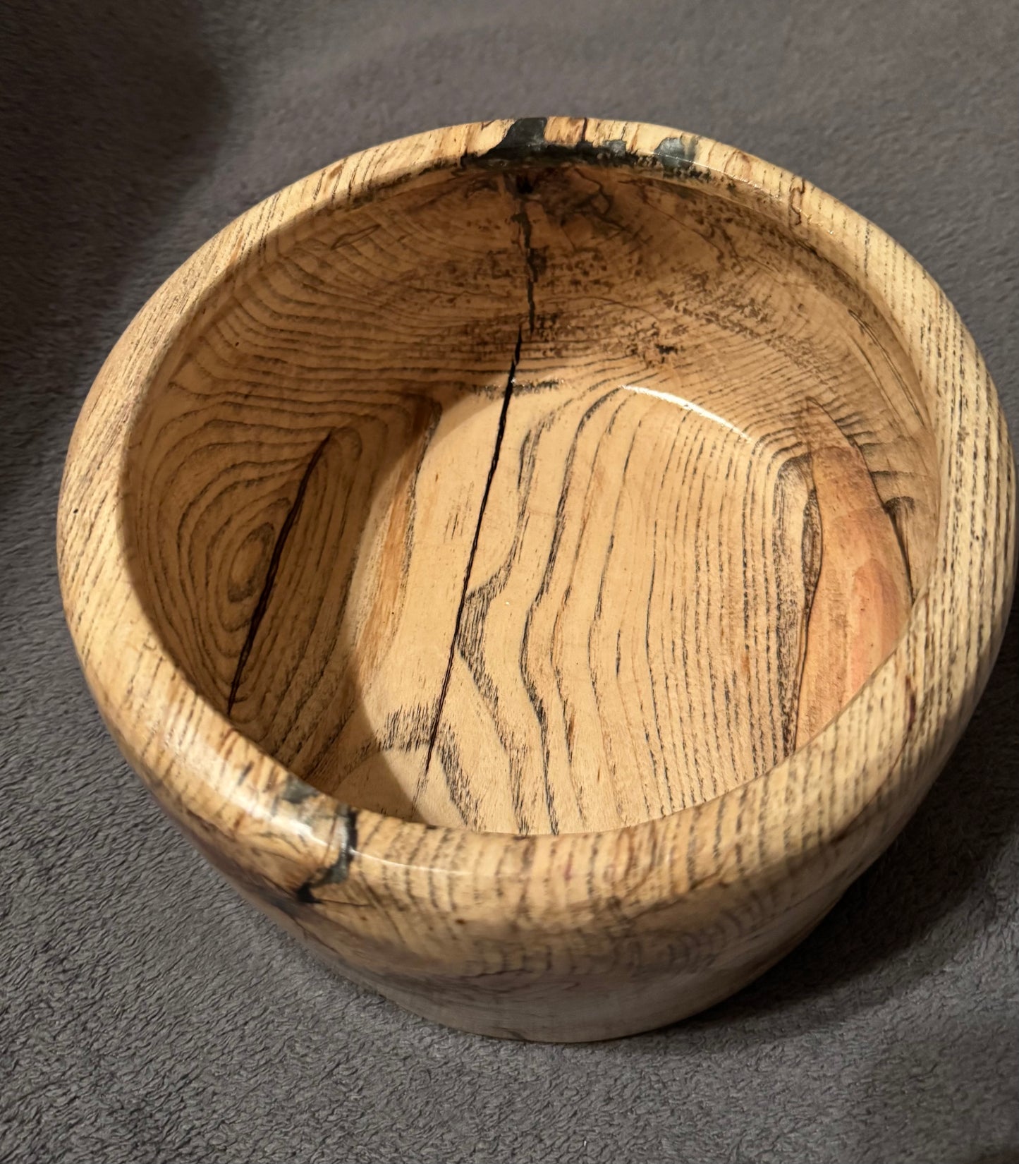 Spalted Pecan with Black/Silver epoxy bowl