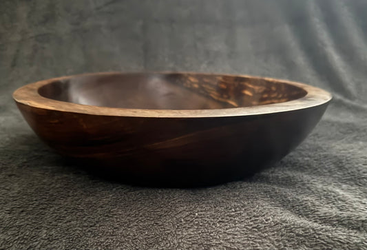 12.5” x 3.5” Black Walnut bowl with cream colored epoxy
